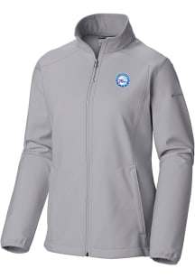 Columbia Philadelphia 76ers Womens Grey Heat Seal Kruser Ridge Light Weight Jacket
