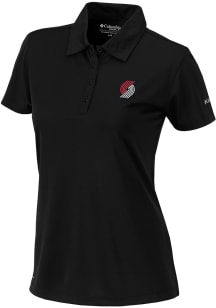 Columbia Portland Trail Blazers Womens Black Heat Seal Birdie Polo Short Sleeve Polo Shirt