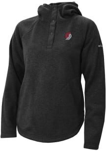Columbia Portland Trail Blazers Womens Black Heat Seal Sweater Weather Pullover Hooded Sweatshirt