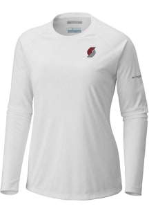 Columbia Portland Trail Blazers Womens White Heat Seal Tidal LS Tee