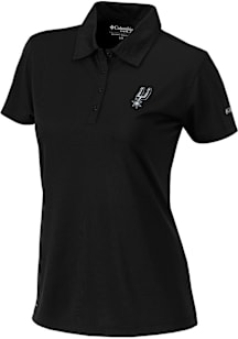 Columbia San Antonio Spurs Womens Black Heat Seal Birdie Polo Short Sleeve Polo Shirt