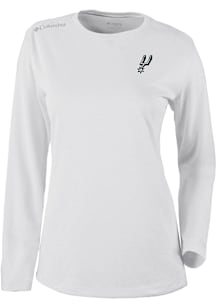Columbia San Antonio Spurs Womens White Heat Seal Omni Wick Shot Gun Long Sleeve T-Shirt
