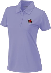 Columbia Toronto Raptors Womens Lavender Heat Seal Birdie Polo Short Sleeve Polo Shirt