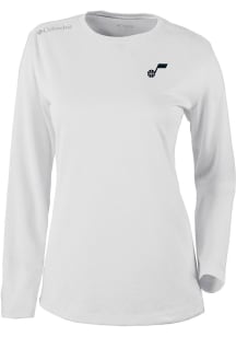 Columbia Utah Jazz Womens White Heat Seal Omni Wick Shot Gun Long Sleeve T-Shirt