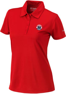 Columbia Washington Wizards Womens Red Heat Seal Birdie Polo Short Sleeve Polo Shirt