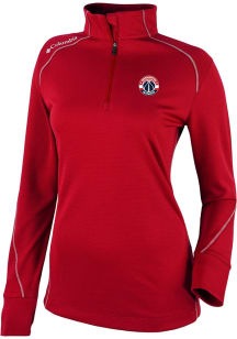Columbia Washington Wizards Womens Red Heat Seal Omni Wick Shotgun 2.0 Qtr Zip
