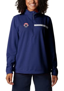 Columbia Washington Wizards Womens Navy Blue Heat Seal Skiff Guide Fleece Qtr Zip