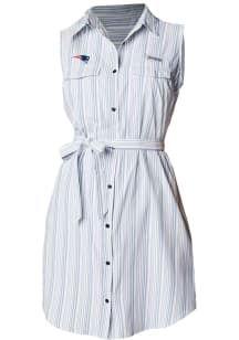 Columbia New England Patriots Womens Blue Heat Seal Sun Drifter Short Sleeve Dress