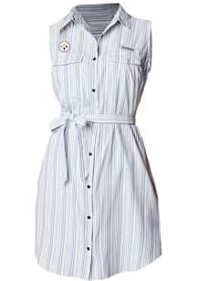 Columbia Pittsburgh Steelers Womens Blue Heat Seal Sun Drifter Short Sleeve Dress