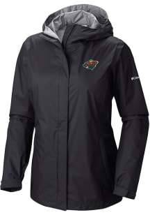 Columbia Minnesota Wild Womens Black Heat Seal Arcadia II Full Zip Jacket Light Weight Jacket