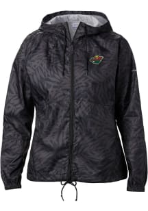 Columbia Minnesota Wild Womens Black Heat Seal Flash Forward Light Weight Jacket