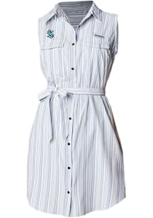 Columbia Seattle Kraken Womens Blue Heat Seal Sun Drifter Short Sleeve Dress