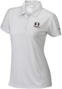 Columbia Anaheim Ducks Womens White Heat Seal Birdie Polo Short Sleeve Polo Shirt