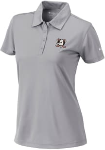 Columbia Anaheim Ducks Womens Grey Heat Seal Birdie Polo Short Sleeve Polo Shirt