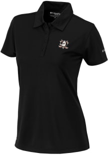 Columbia Anaheim Ducks Womens Black Heat Seal Birdie Polo Short Sleeve Polo Shirt