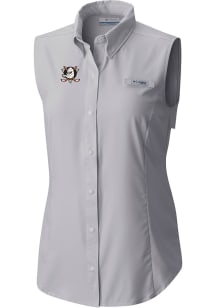Columbia Anaheim Ducks Womens Grey Heat Seal Omni Wick Tamiami Polo Shirt