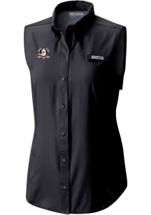 Columbia Anaheim Ducks Womens Black Heat Seal Omni Wick Tamiami Polo Shirt