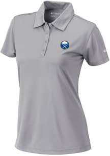 Columbia Buffalo Sabres Womens Grey Heat Seal Birdie Polo Short Sleeve Polo Shirt