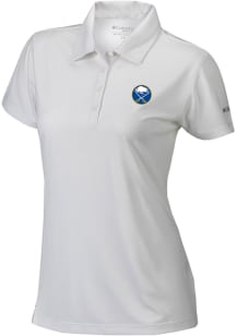 Columbia Buffalo Sabres Womens White Heat Seal Birdie Polo Short Sleeve Polo Shirt