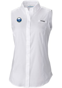 Columbia Buffalo Sabres Womens White Heat Seal Omni Wick Tamiami Polo Shirt