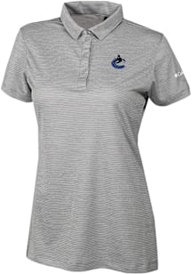Columbia Vancouver Canucks Womens Grey Heat Seal Set II Short Sleeve Polo Shirt