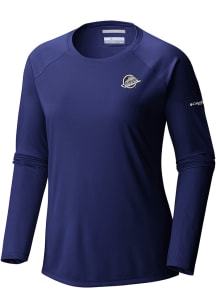 Columbia Vancouver Canucks Womens Navy Blue Heat Seal Tidal LS Tee