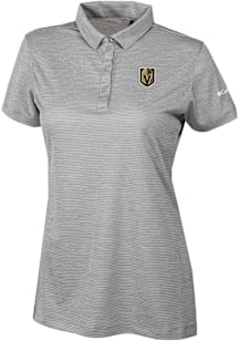 Columbia Vegas Golden Knights Womens Grey Heat Seal Set II Short Sleeve Polo Shirt