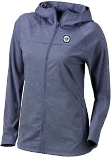 Columbia Winnipeg Jets Womens Navy Blue Heat Seal Omni Wick Half Shot Light Weight Jacket