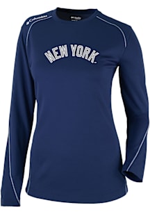 Columbia New York Yankees Womens Navy Blue Heat Seal Omni Wick Shot Gun Long Sleeve T-Shirt