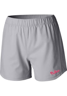 Columbia Philadelphia Phillies Womens Grey Heat Seal Tamiami Pull-On Shorts