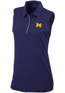 Womens Michigan Wolverines Navy Blue Columbia Heat Seal Tend the Ball Tank Top