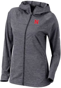 Womens Nebraska Cornhuskers Black Columbia Heat Seal Omni Wick Half Shot Light Weight Jacket