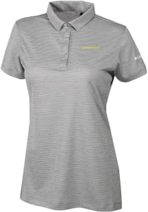 Womens Oregon Ducks Grey Columbia Heat Seal Set II Short Sleeve Polo Shirt