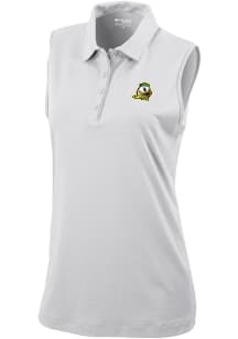 Womens Oregon Ducks White Columbia Heat Seal Tend the Ball Tank Top