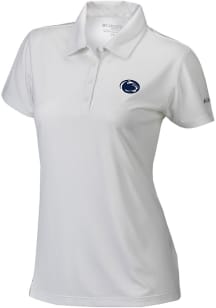 Womens Penn State Nittany Lions White Columbia Heat Seal Birdie Polo Short Sleeve Polo Shirt