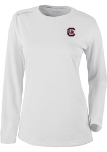 Columbia South Carolina Gamecocks Womens White Heat Seal Omni Wick Shot Gun Long Sleeve T-Shirt