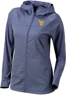Columbia West Virginia Mountaineers Womens Navy Blue Heat Seal Omni Wick Half Shot Light Weight Ja..