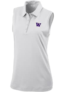 Womens Washington Huskies White Columbia Heat Seal Tend the Ball Tank Top