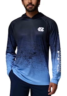 Columbia North Carolina Tar Heels Mens Navy Blue Rippled Print Super Terminal Hood