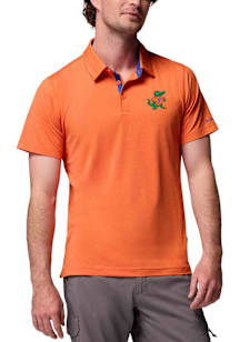 Columbia Florida Gators Mens Orange Vintage Tech Trail Short Sleeve Polo