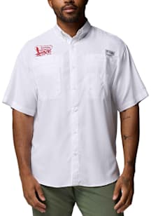 Columbia Oklahoma Sooners Mens White Vintage Tamiami SS Short Sleeve Dress Shirt