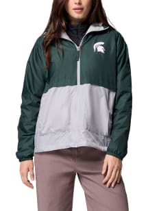 Womens Michigan State Spartans Green Columbia Spark Valley Light Weight Jacket