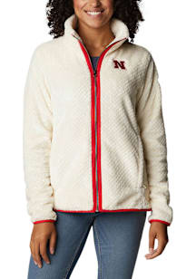 Womens Nebraska Cornhuskers Ivory Columbia Fire Side II Light Weight Jacket