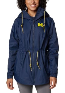 Womens Michigan Wolverines Blue Columbia Lily Park Light Weight Jacket