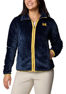 Columbia Michigan Wolverines Womens Blue Fire Side II Light Weight Jacket