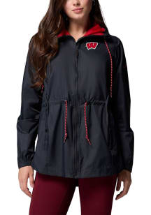Womens Wisconsin Badgers Black Columbia Lily Park Light Weight Jacket