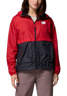 Womens Wisconsin Badgers Red Columbia Spark Valley Light Weight Jacket