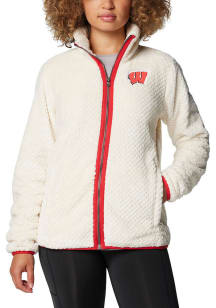 Womens Wisconsin Badgers Ivory Columbia Fire Side II Light Weight Jacket
