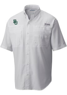 Columbia Baylor Bears Mens White Tamiami Short Sleeve Dress Shirt