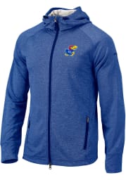 Columbia Kansas Jayhawks Mens Blue Ace Long Sleeve Full Zip Jacket